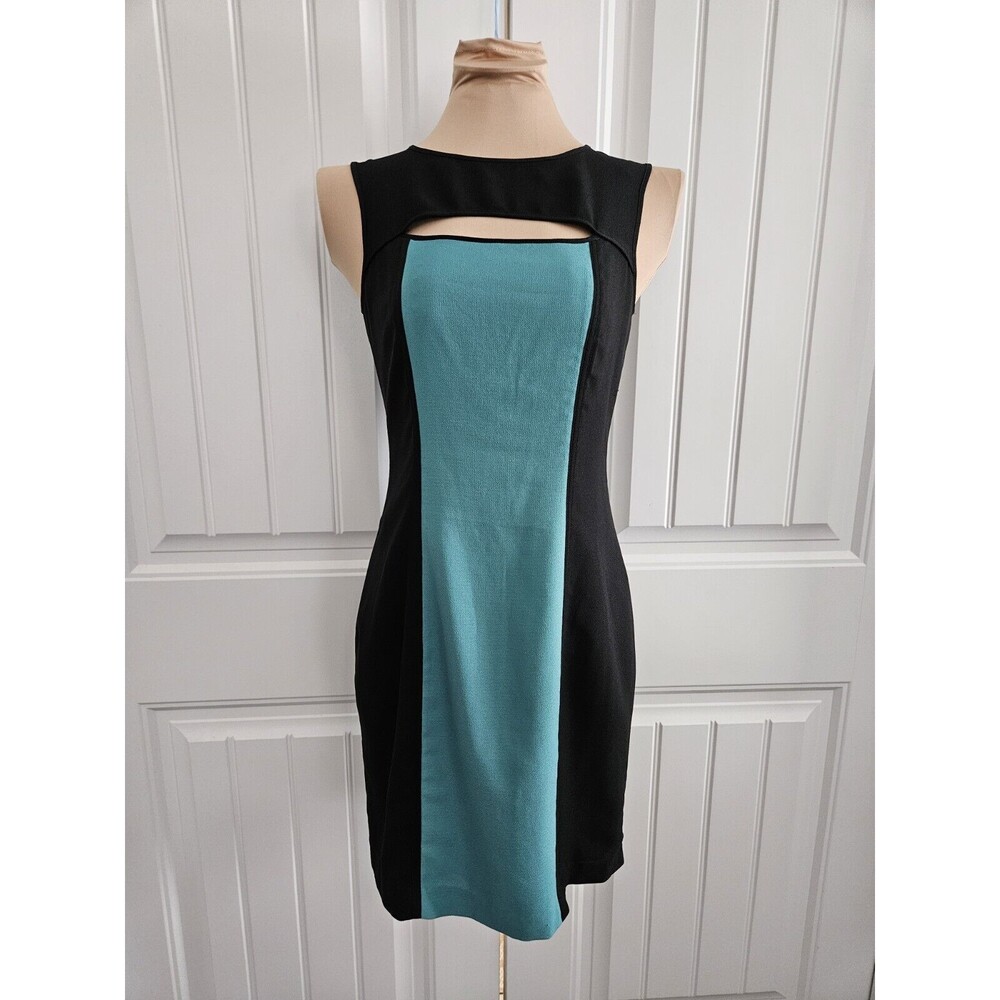 Marc New York Andrew Marc 90s Retro Colorblock Dress Size 4 Front Cutout